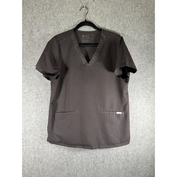 Figs Scrub‎ Top Women Large Black FW1100 Short Sleeve Medical Staff - Picture 1 of 9
